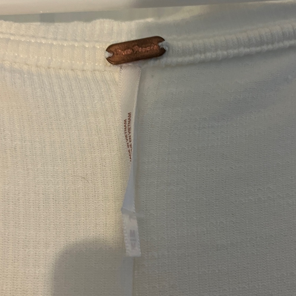 Free People Cream Ribbed Top - Picture 6 of 7
